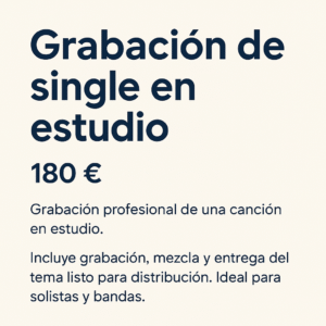 Grabación de single en estudio
